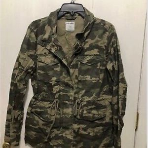 Old Navy Full Zip & Snap Camo FIeld Utility Military Jacket